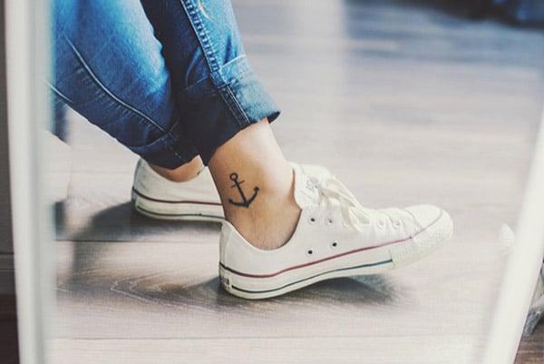 anchor tattoo on ankle