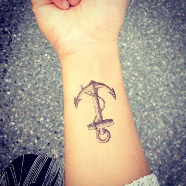 anchor tattoo on wrist