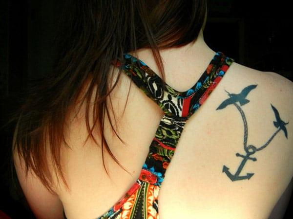 anchor tattoo on back