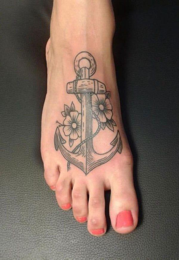 foot anchor tattoos