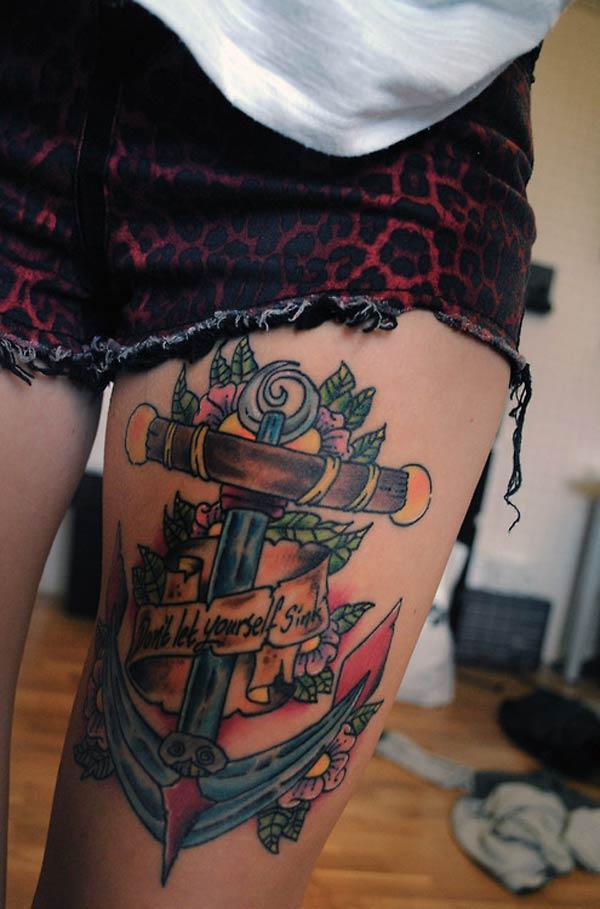 girly anchor tattoos