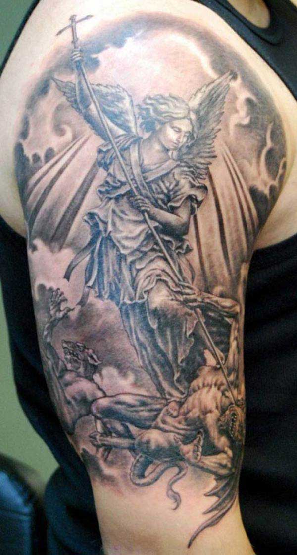 angel tattoo on arm