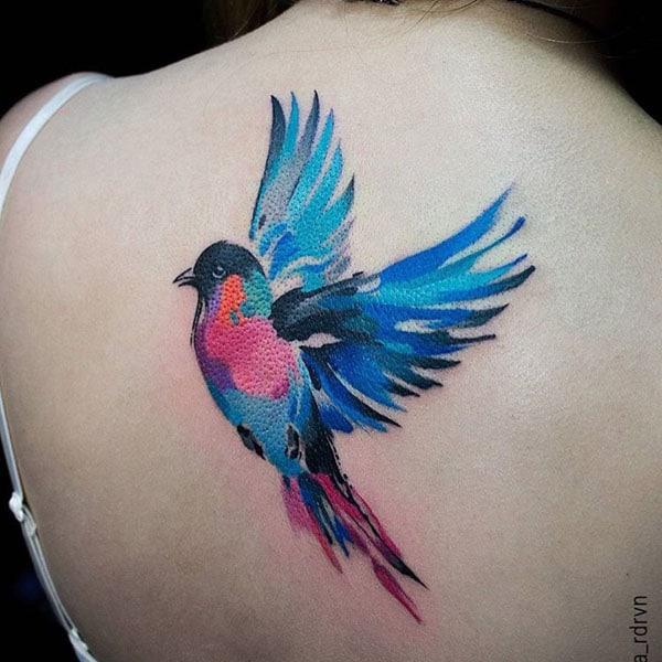 bird tattoos on back