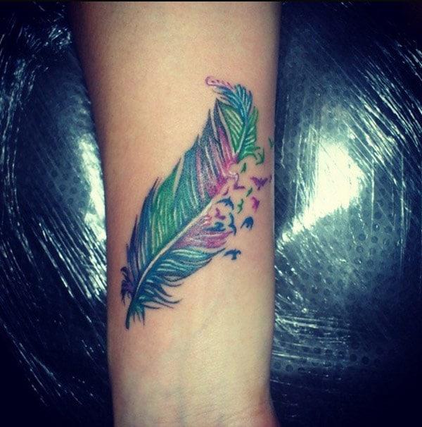 cool feather tattoos