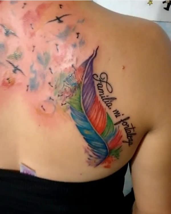 pretty feather tattoos