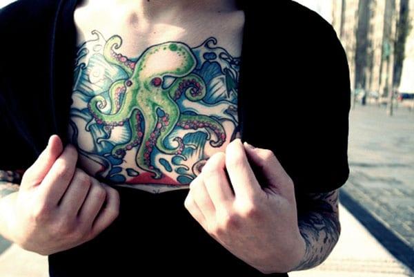 octopus tattoo on chest