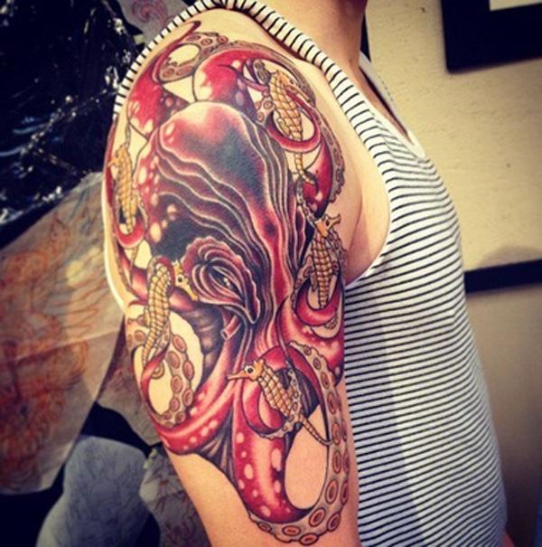 colorful octopus tattoos