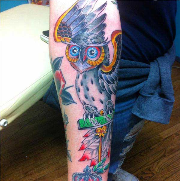 color owl tattoo