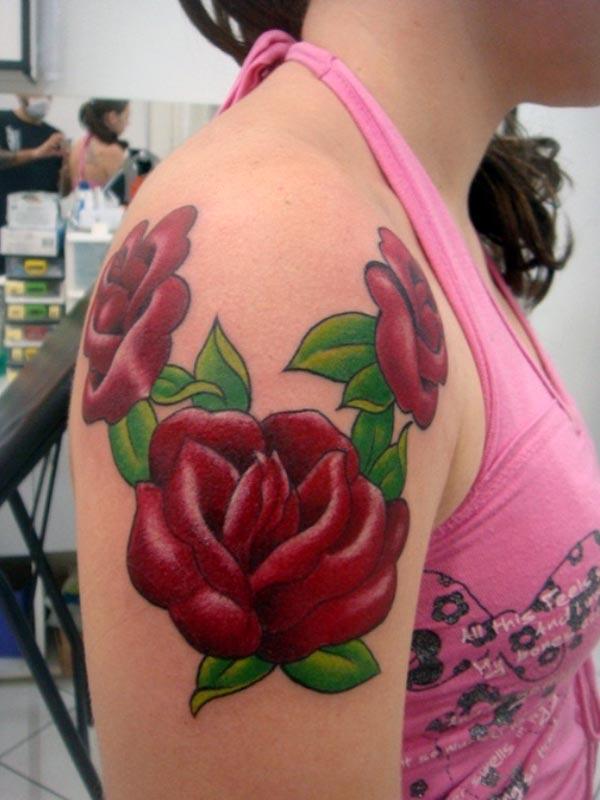 girl rose tattoos