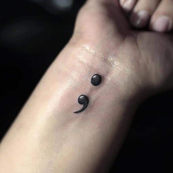 wrist semicolon tattoos