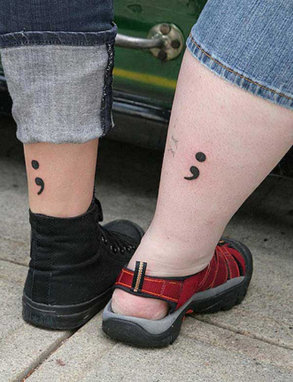 special semicolon tattoos