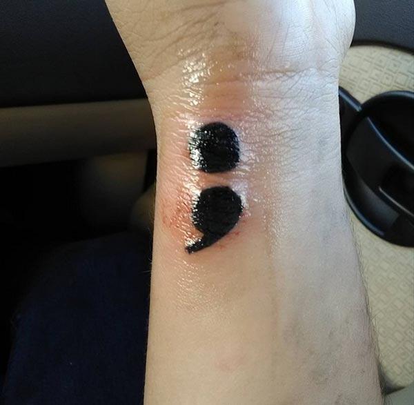 semicolon tattoos images