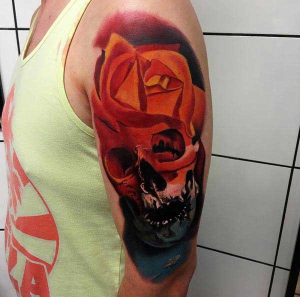 skull tattoo on arm