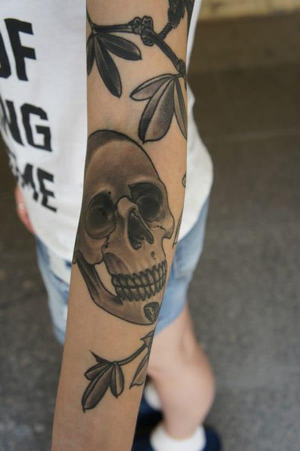 girl skull tattoos