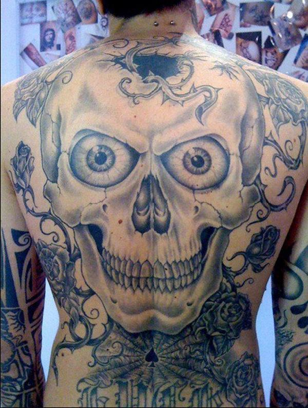 skull tattoos on back