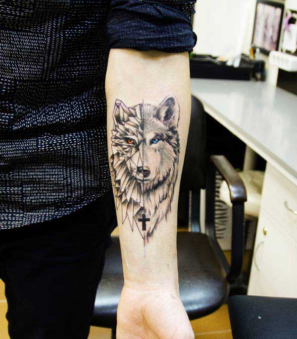 wolf hand tattoos