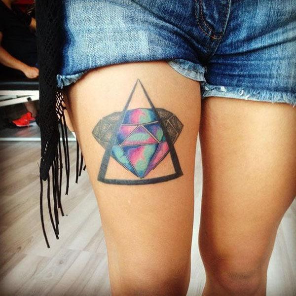 girl diamond tattoo