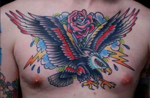 chest eagle tattoo