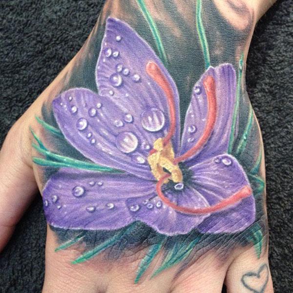 flower hand tattoos