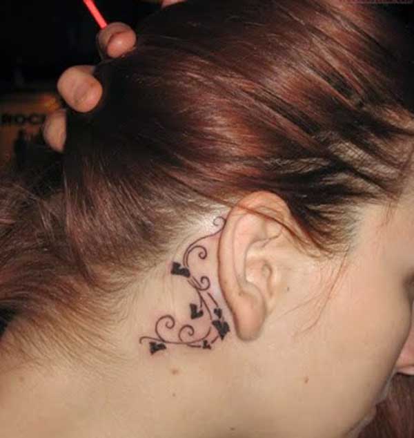 cute behind the ear tattoos