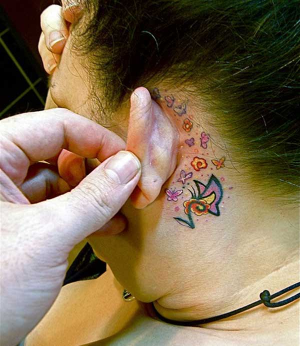 amazing behind the ear tattoos