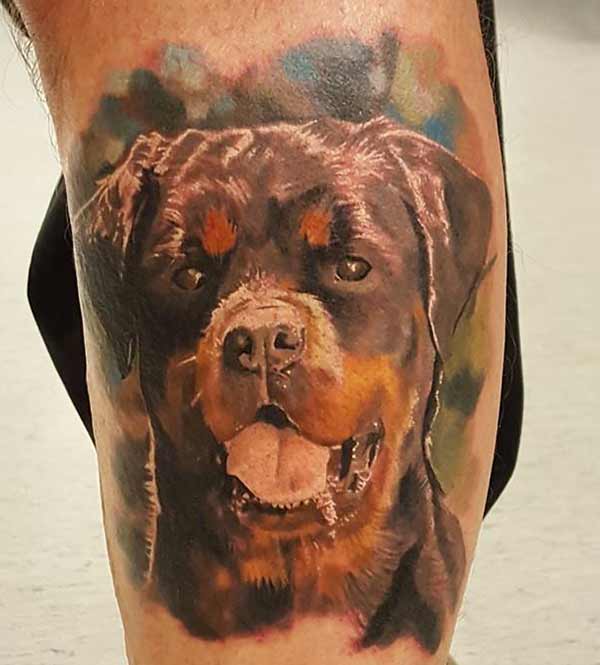 colorful dog tattoos
