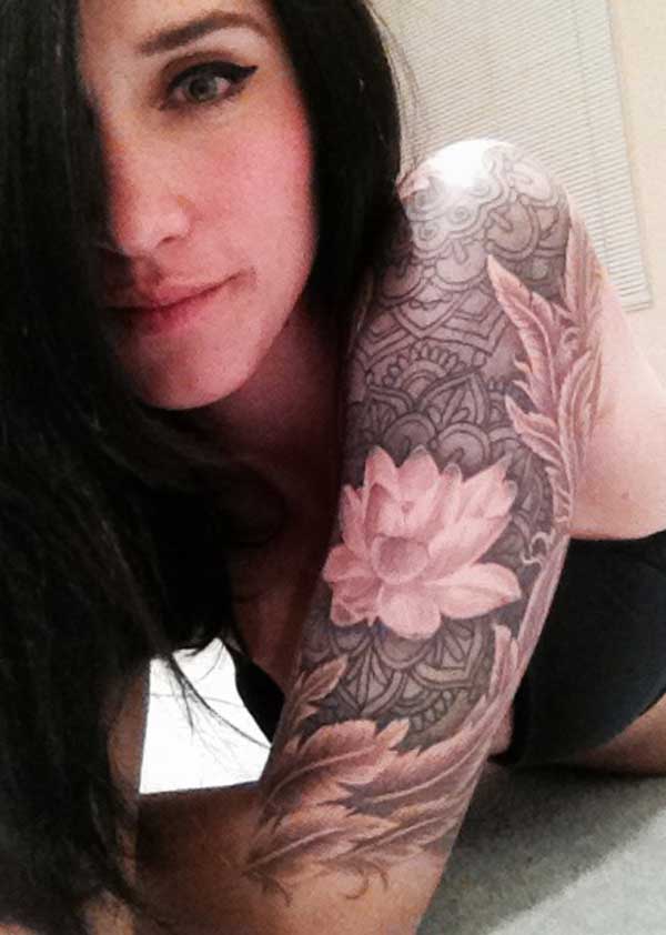 nice half sleeve tattoo for girl