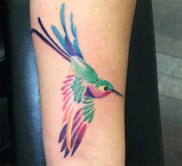 arm hummingbird tattoos