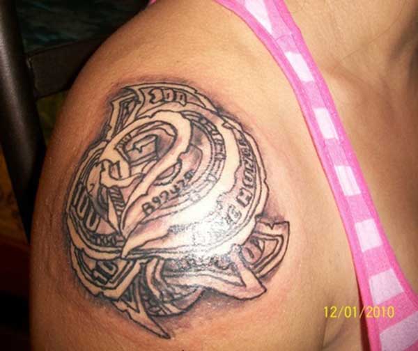 rose money tattoos