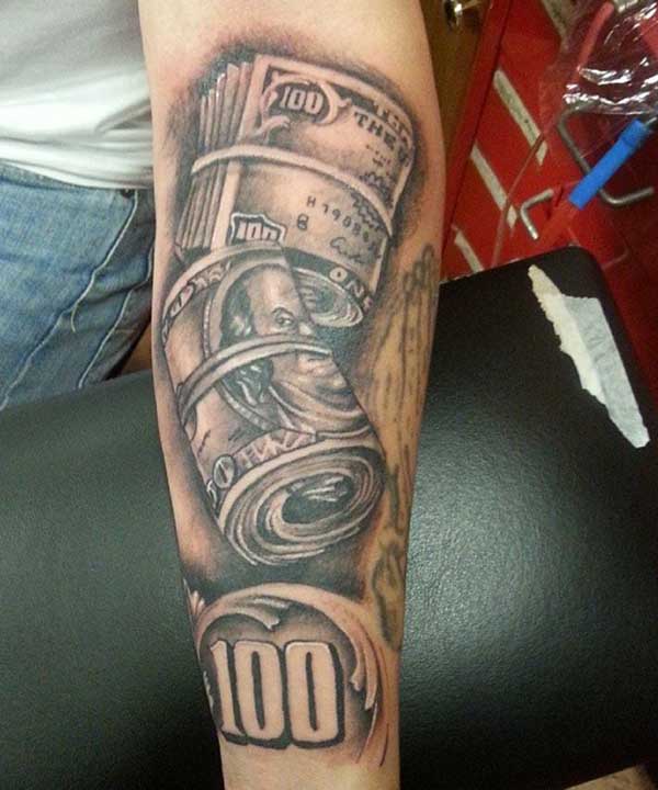 pictures of money tattoos