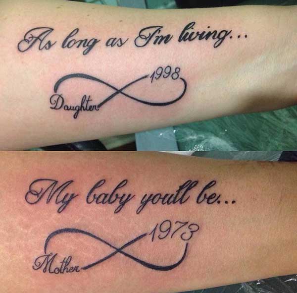 mother daughter matching tattoos