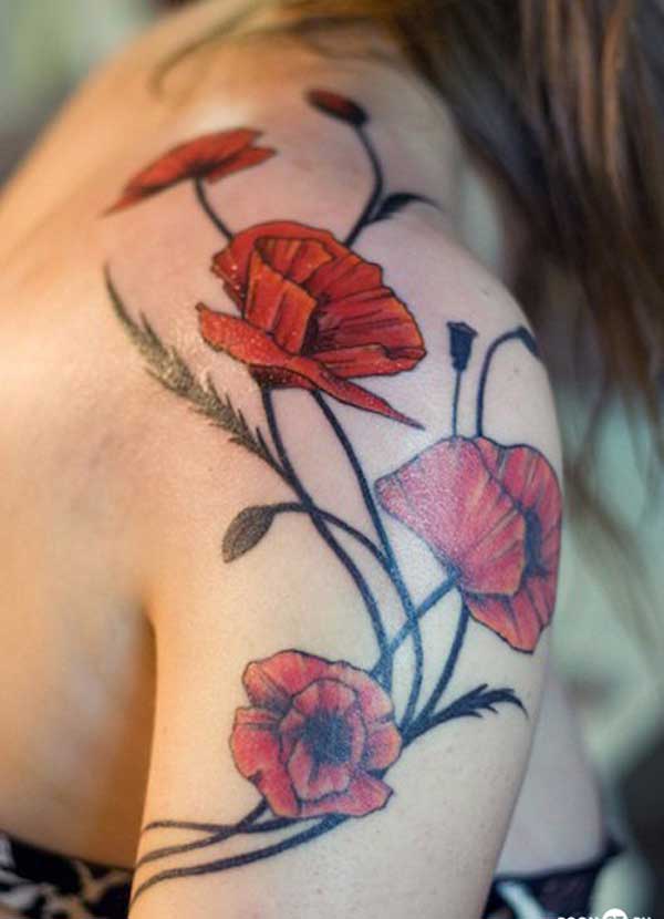 flower shoulder tattoos