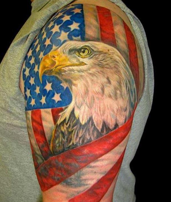 American Flag Tattoo on the right arm make a man appear foxy