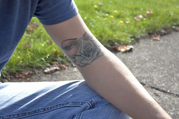 inner elbow tattoo design idea for men