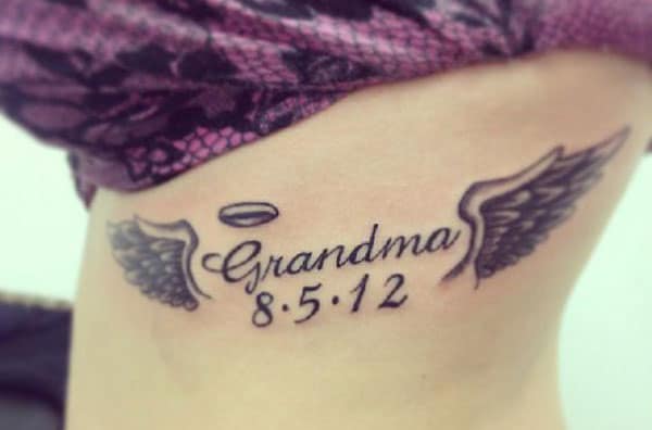RIP Grandma Tattoo ink design idea on side
