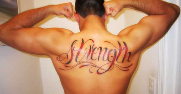 back strength tattoos