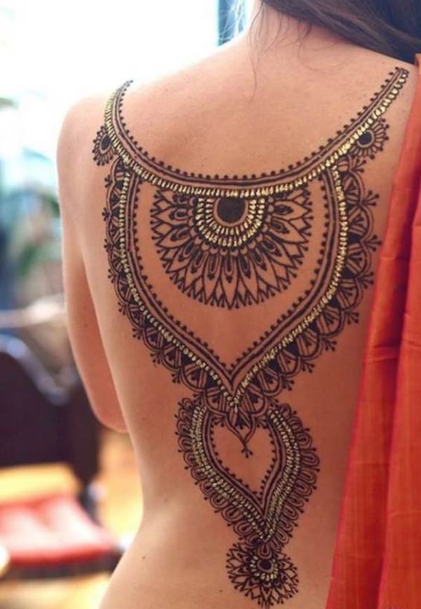 Back Henna / Mehndi tattoo designs idea
