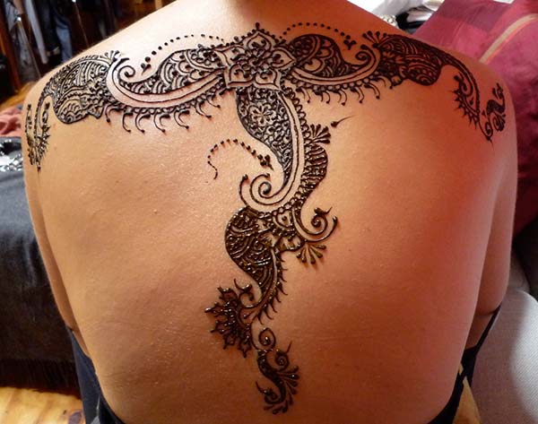 Henna / Mehndi tattoo designs on back