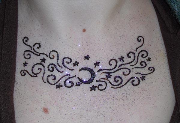 Chest Mehndi tattoo designs idea