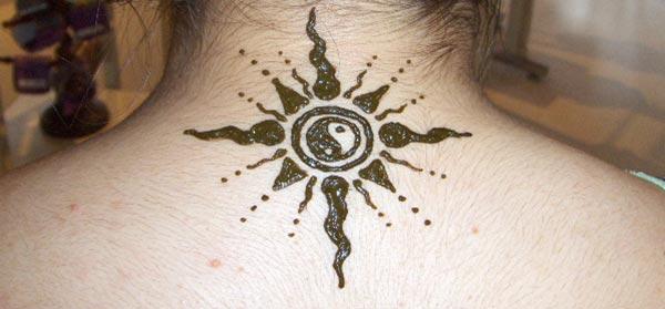 Neck Mehndi tattoo designs idea