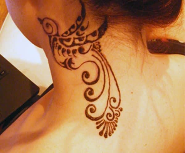 Neck Mehndi tattoo designs idea