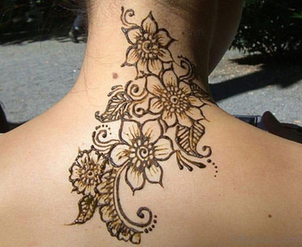 Neck Mehndi tattoo designs idea