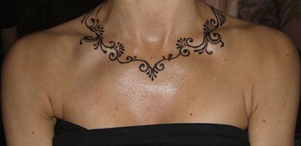 Neck Mehndi tattoo designs idea