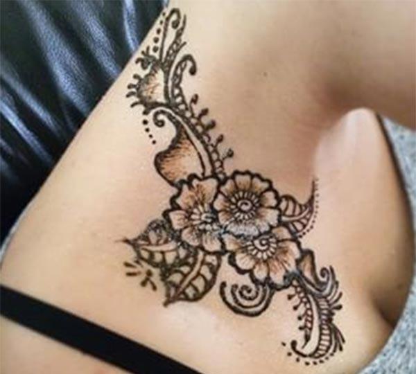 Neck Mehndi tattoo designs idea