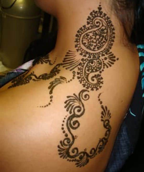 Neck Mehndi tattoo designs idea