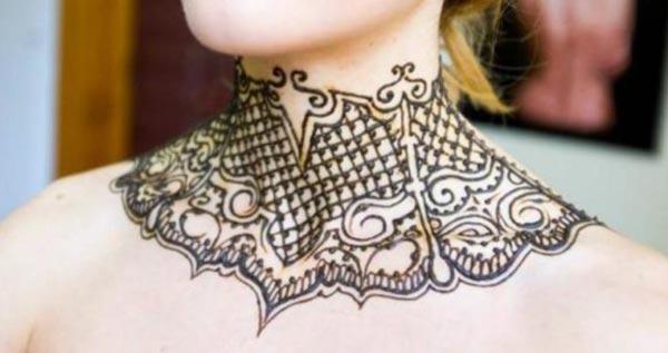 Neck Henna / Mehndi tattoo designs idea