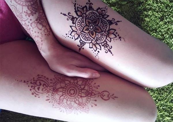 Henna Mehndi tattoo designs idea for thigh - Tattoos Art Ideas