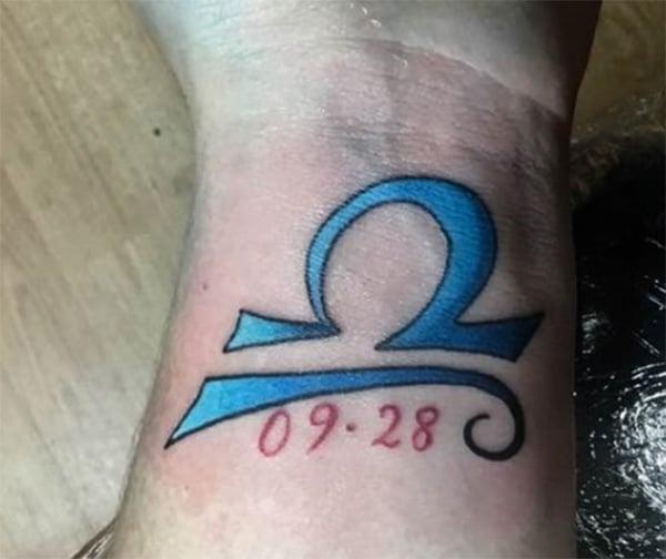Libra zodiac tattoo design is made up for someone special was born on the mentioned date