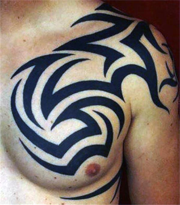 tribal chest tattoos for men