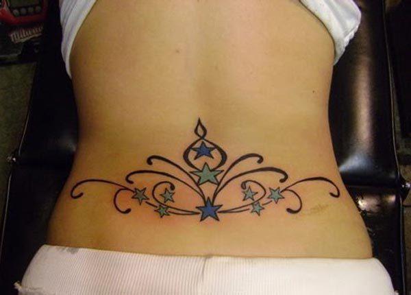 A starry tattoo to grace lower back of ladies